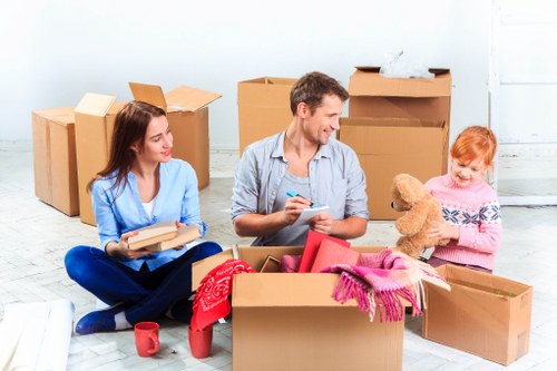 Team preparing to load a large house clearance