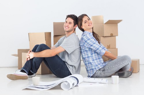 Expert corporate movers handling sensitive office equipment.
