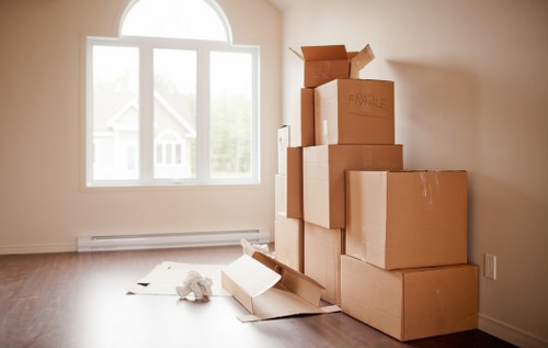 A professional packing service in Finsbury Park preparing boxes.